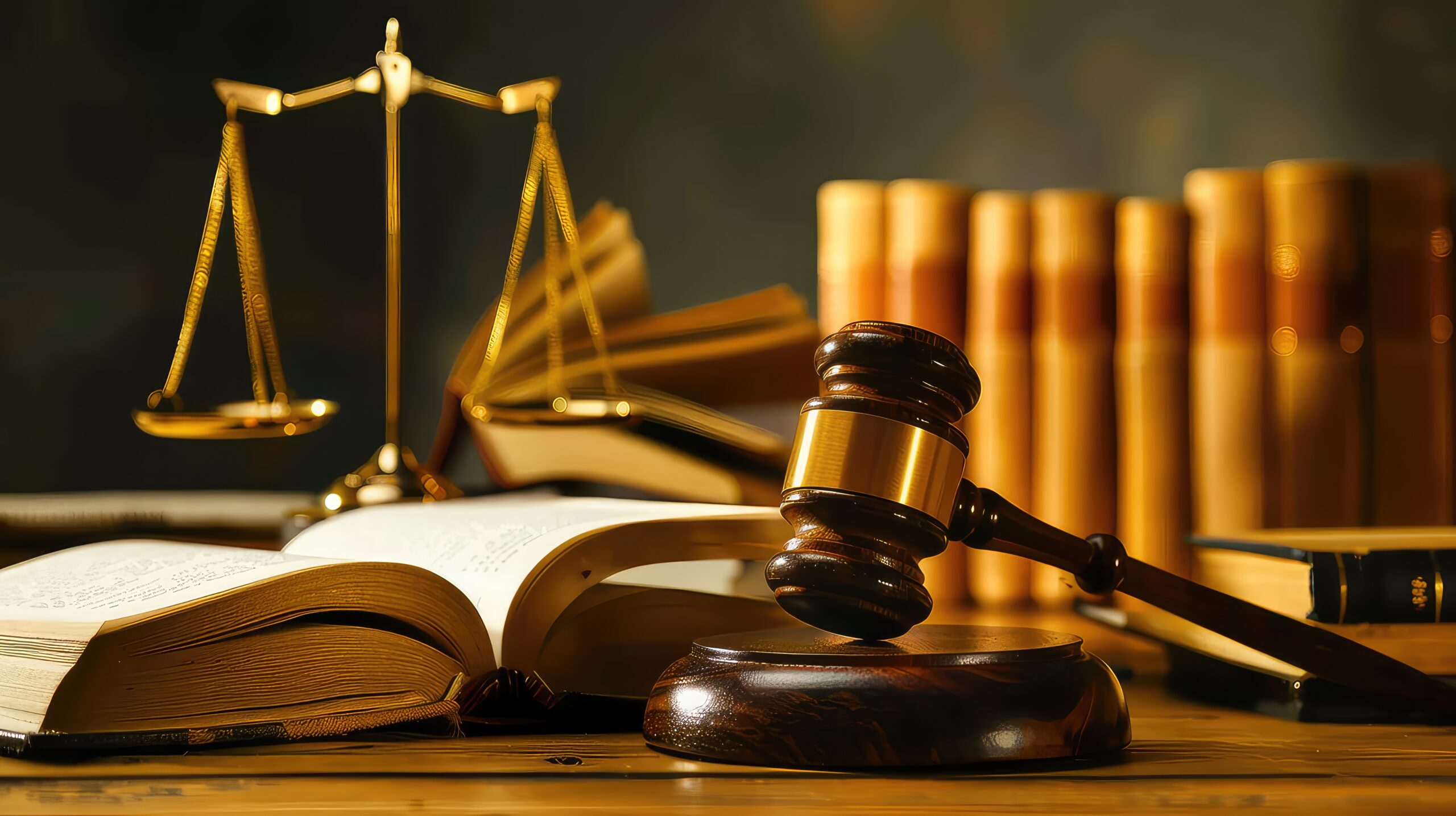 Image of a gavel in front of law books for wrongful death lawyer in Albuquerque