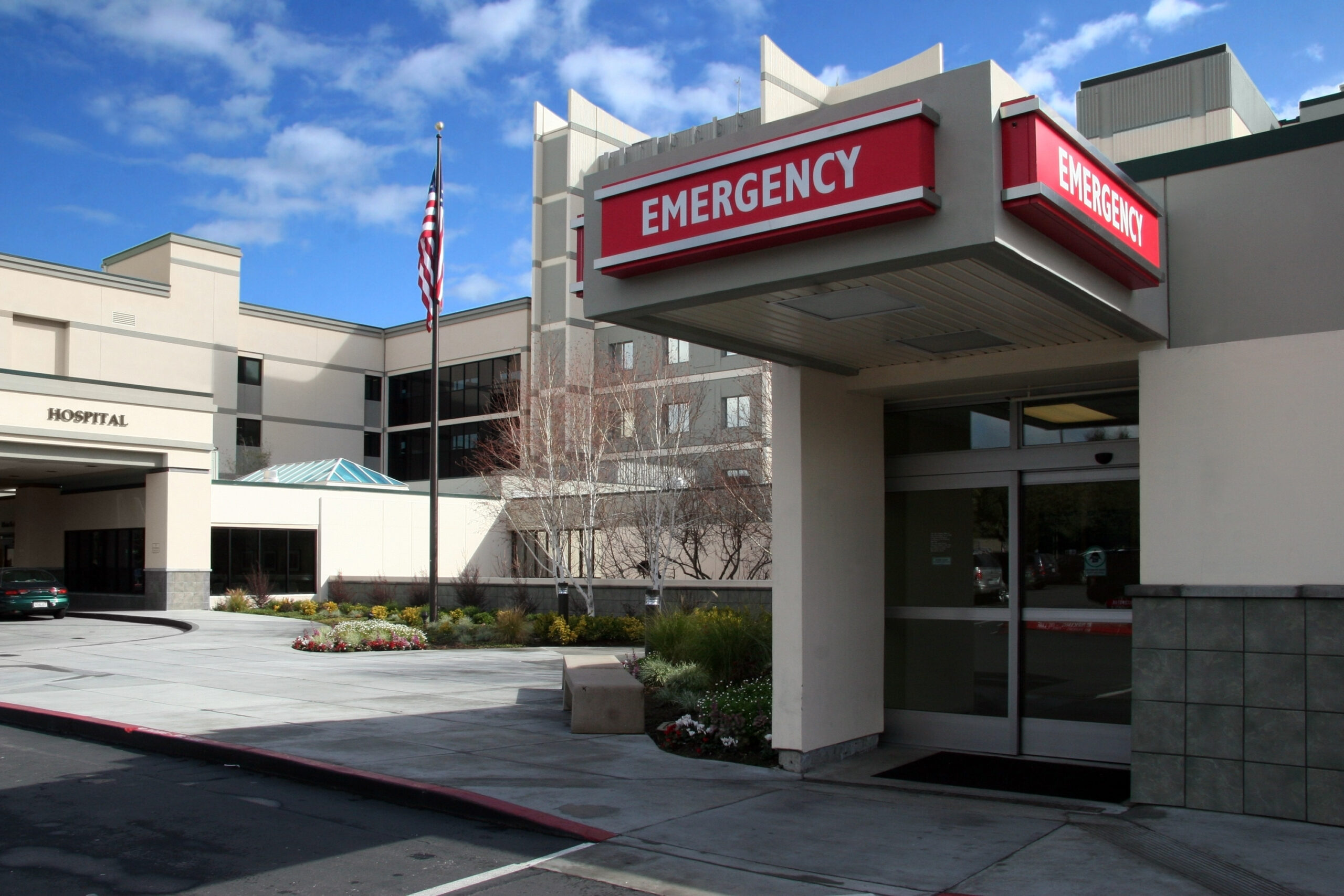 Background image of an emergency room entrance for surgical error lawyer in Albuquerque